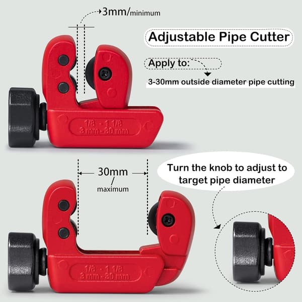3-30 mm rørkutter justerbar sinklegering rørkutter for kutting av kobber- og PVC-rør