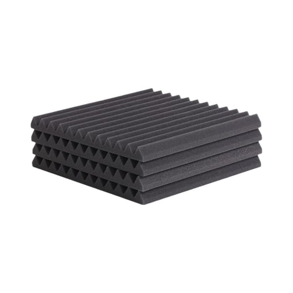 9-pak sorte 30 x 30 x 2,5 cm lydabsorberende paneler Studio lydisolering skumkile uden lim