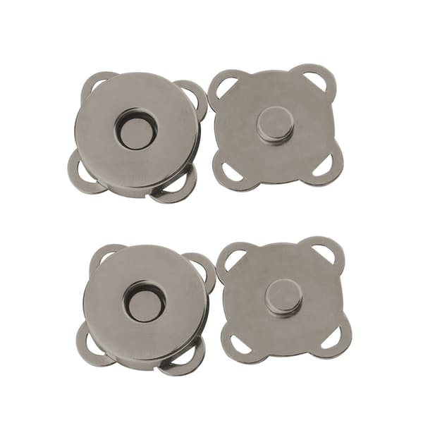 Magnetiska tryckknappar Metallspännen Sömnadstillbehör för DIY-kläder, plånböcker, läderrockar, jackor, handväskor (18 mm, Gunmetal Black, 2 st) 2