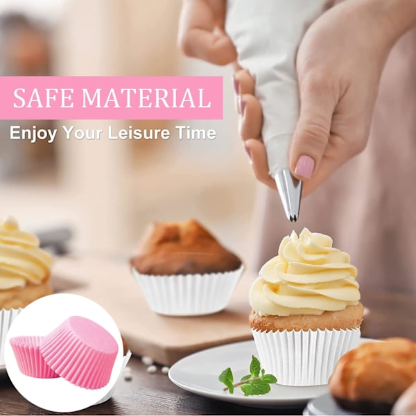k Pienet paperikakkuvuoat Leivontakuppit, Rasvankestävät kakkuvuoat leivontaan, Mini Muffin Wrappers Cases Muffin Cups Cupcake Liner Bulk, Pape Pink