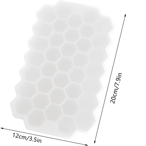 2-pack Isbricka, Isbricka med Lock Silikon Isbricka Spillfri, Flexibel Isbricka Form Liten Isbricka (37 Hexagon Vit) white