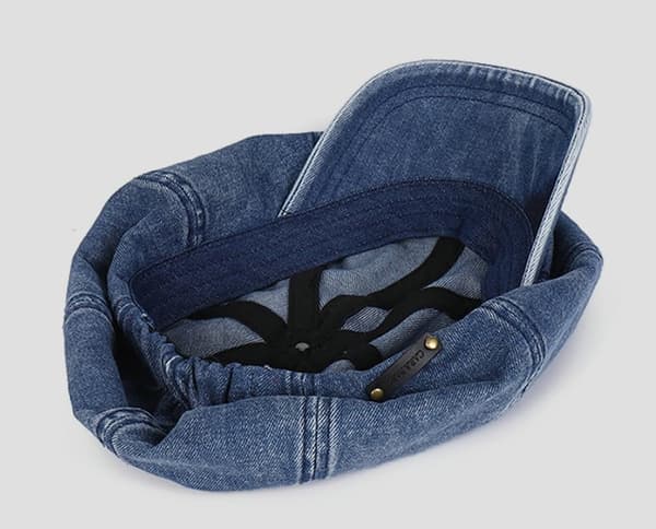Denim aviskeps for kvinner, løstsittende aviskeps, lue, beret light blue