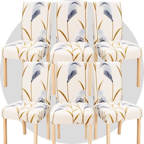 Dining Chair Covers Set of 6, Stretchable Removable Washable Spandex Dining Chair Protector, Kitchen Chair Covers