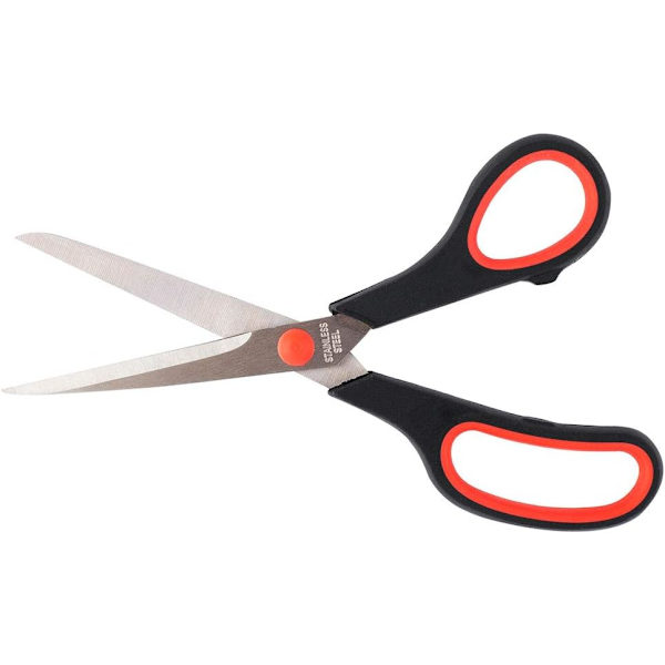 - Sg-210 - 21 cm - Saks i rustfrit stål til papir og tape | Gummigreb | Skolesakse til brug i hjemmet, skolen og kontoret Sg-210 Black Sg210 21cm