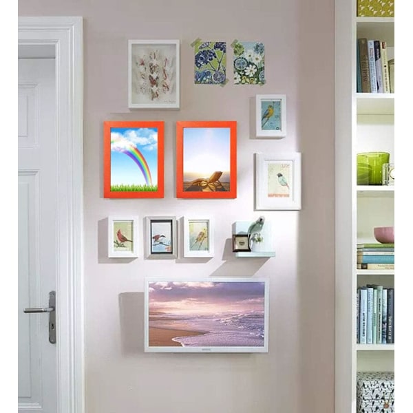 6x8 tommer fotoramme orange fotoramme 2 pakke 8x6 orange billedrammer til bordplade og væg Orange 8x6 inch/ 15.2x20.3 cm