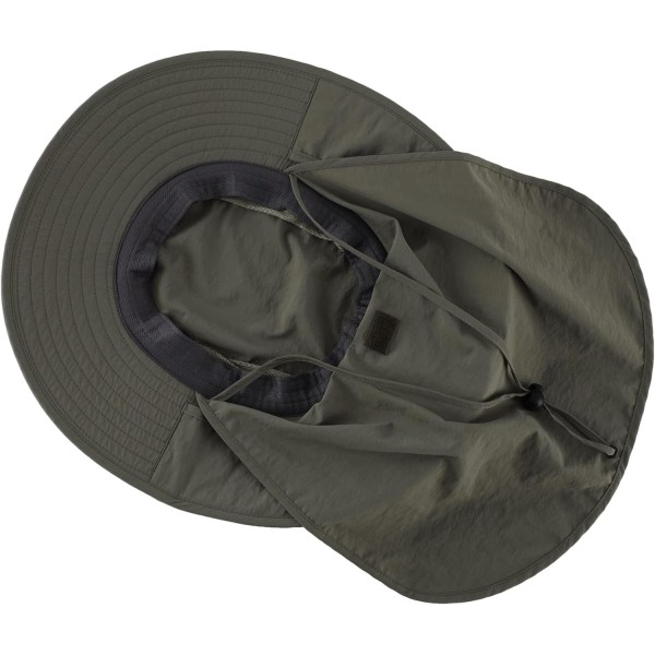 Utomhus UPF50+ Mesh Solhatt Bred Brätte Fiskehatt med Nackskydd Pea Green L