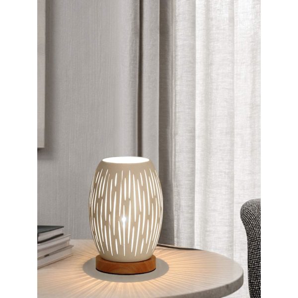 Metallinen lampunvarjostin Yöpöytävalaisin Puinen jalusta Makuuhuoneen lamppu Koristeellinen Yöpöytävalaisin Edison-lampulla Makuuhuoneeseen Koti Häät Juhlat Patio Indo Strip Shape