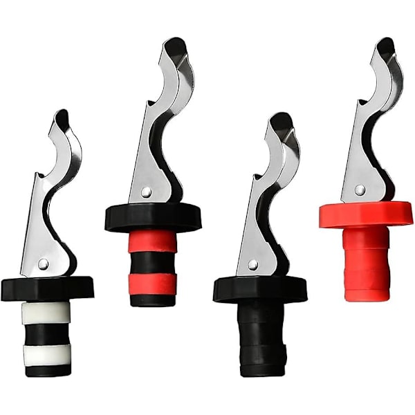 4-pack återanvändbara vinstoppare, expanderbara gummiflaskor, vakuumflaskor, flaskhalsar, champagneflaskor, vattentäta