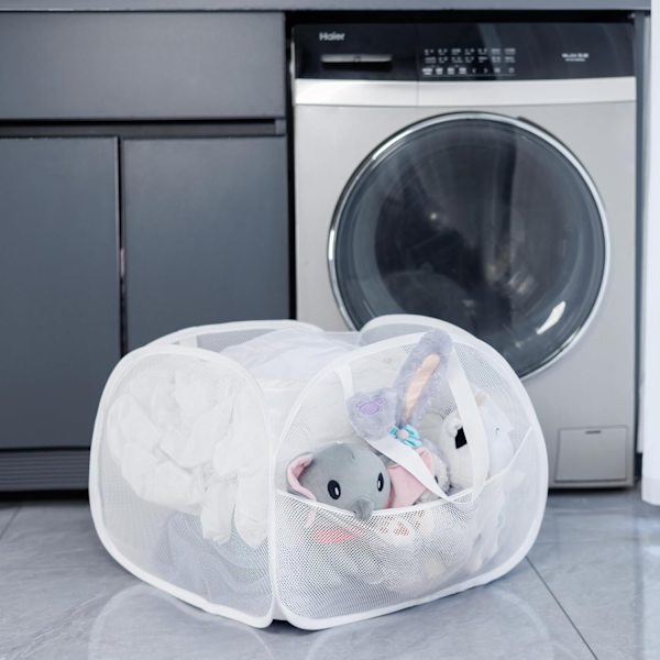 Pop-up Laundry Basket, Foldable Mesh Laundry Hamper, Collapsible Pop-up Laundry Basket
