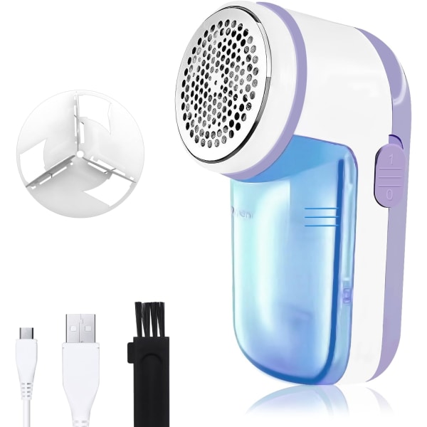 Elektrisk fnugfjerner, stofbarbermaskine til tøj, USB-C genopladelig stofbarbermaskine til tøj, denne fnugfjerner fjerner fnug fra tøj og møbler Blue