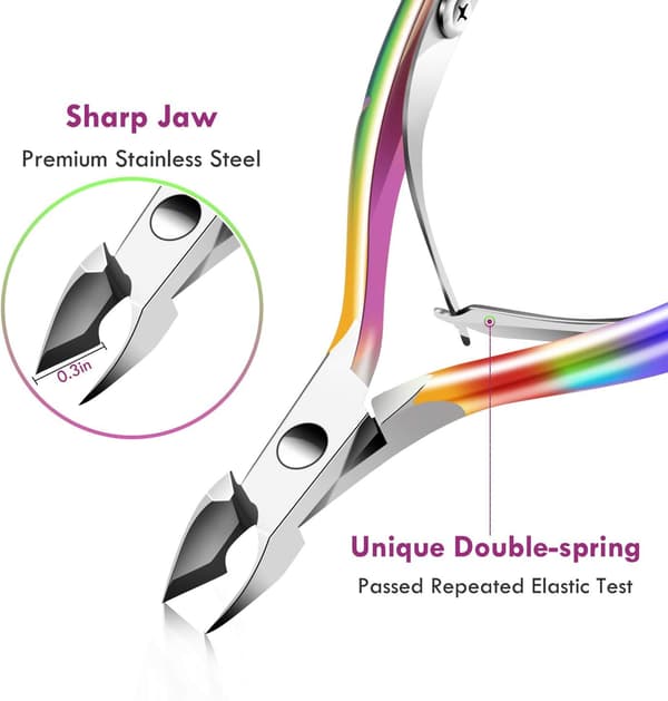 Cuticle Trimmer with Cuticle Pusher, Cuticle Remover Clipper Scissors and Triangle Cuticle Pusher
