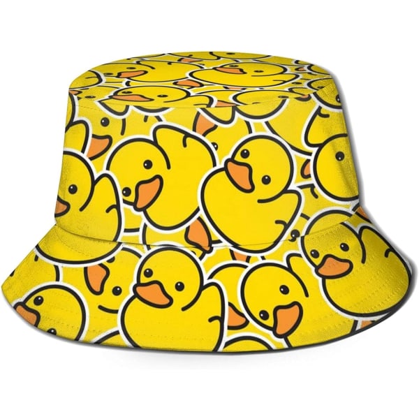 EN Hinkar Mode Solhatt Packbar Utomhus Fiskarehatt för Kvinnor och Män Rubber Duck Pattern One Size