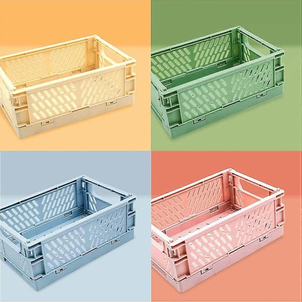 4 stk. Mini Foldbare Bordkasser Opbevaringsboks (15 x 9,7 x 5,6 cm)