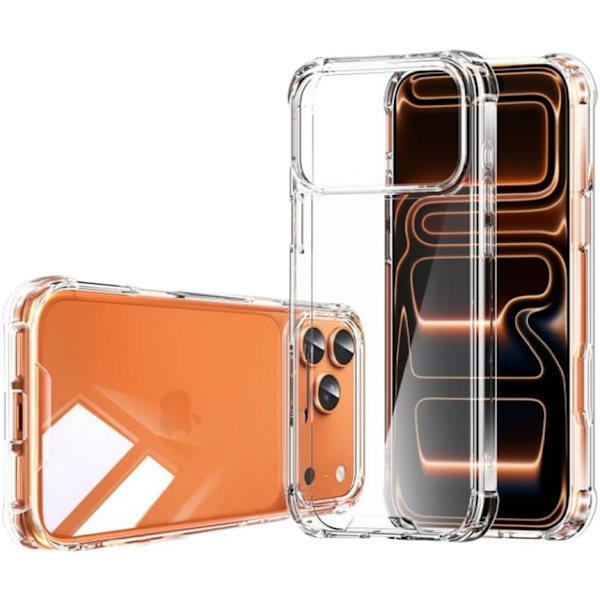 Clear Case for iPhone 17 Pro, Clear a17 Pro Case Slim Hard PC Back and Soft TPU Shockproof, Scratch-Resistant Shockproof Protection