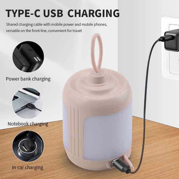 Mini Outdoor Camping Lamp, USB Rechargeable LED, Portable Light, 6.5 x 13.8 cm