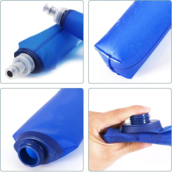 2 stk Bløde Flasker 250ml, TPU Foldbar Løbevandflasker, Udendørs Sports Hydreringsflaske, Blød Sammenklappelig Vandflaske til Hydreringspakke C 2