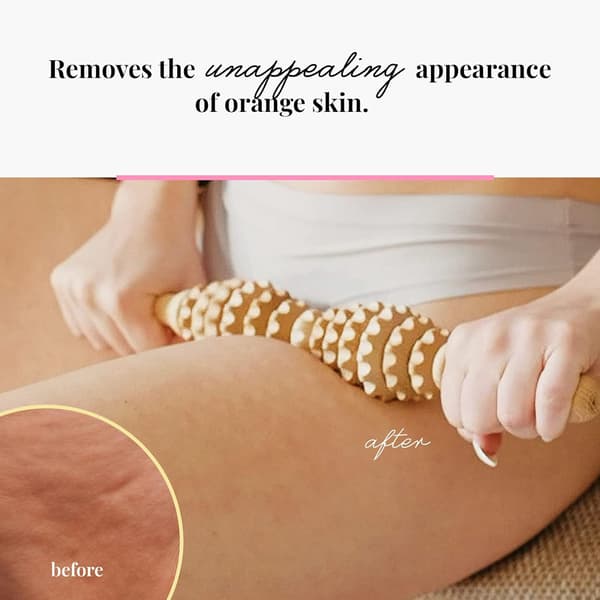 Tilbehør Anti Cellulite Massagerulle Værktøj Massager Maderoterapi Træ 40 cm Orange