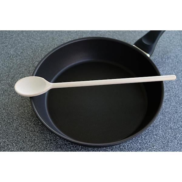 ch Långa träskedar för matlagning - Ovala träblandningsskedar för bakning, matlagning, omrörning - Såsskedar gjorda av naturligt bokträ - Set om Brown 3