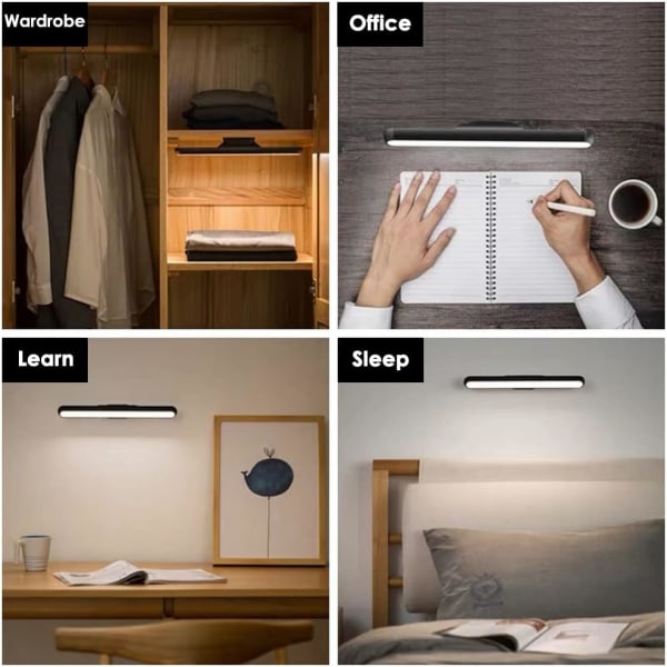 Genopladelig dæmpbar LED-lysstang med touch-funktion, magnetisk skabslampe med magnetmontering, 5W indbygget 2000mAh batteri trinløs skabslampe