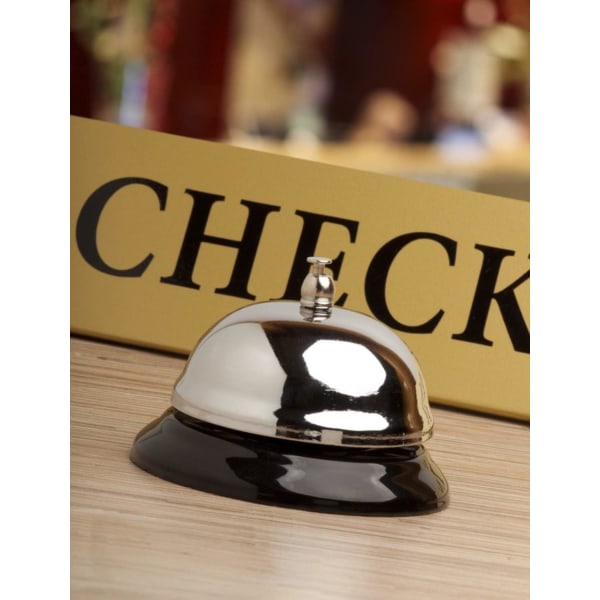 Ring til Bell, Service Bell for Porter Kitchen Restaurant Bar Classic Concierge Hotel Use (3,35 tommer diameter) (sølv) Silver 1 Pack