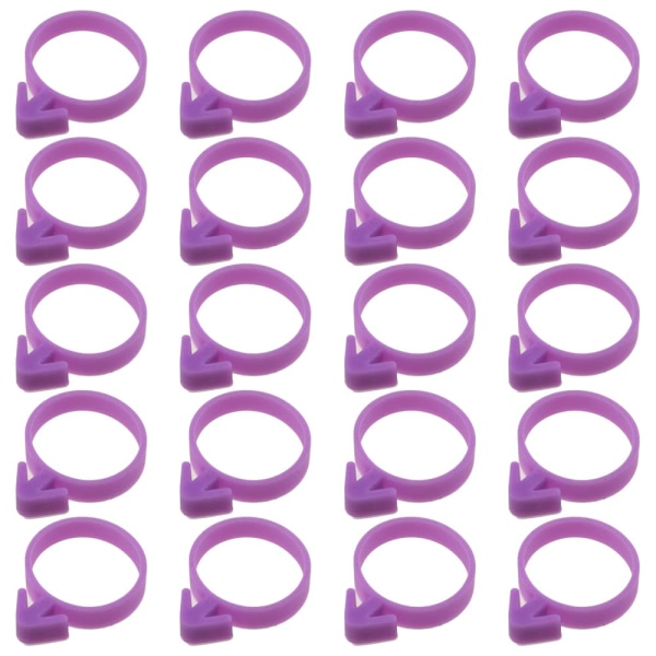 20 kpl Purppuranpunainen silikoniputki leivonnaisten pussin solmio, uudelleen käytettävä kuorrutuskakkujen koristekassi Kierrenauha kuppikakkuja varten. Leivonnaisten kakkujen koristelutarvikkeet