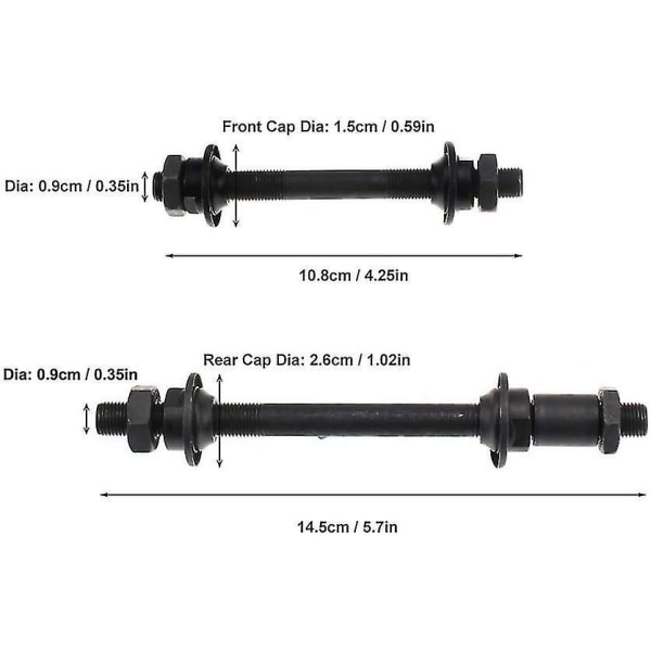 Sykkelaksel 1 par Hurtigutløser Sykkelnav Veisykkel Bakaksel Foraksel Hul Akselsett Passer Qxuan