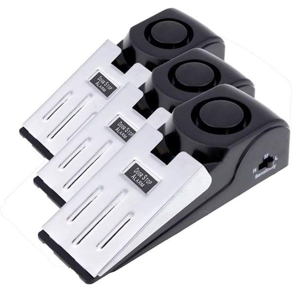 3-pakkaus turvakiilaovipysäytin hälytinpysäytin estävä matkustaminen kotiturvallisuushälytys 120db (3 pakkausta) MS-M68 Black&silver