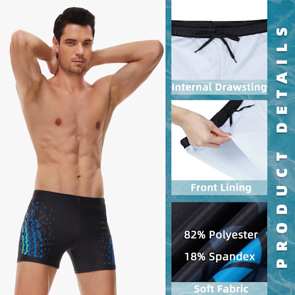 Badebukser Menn, Hurtigtørkende Badeshorts Strand Board Badedrakt L