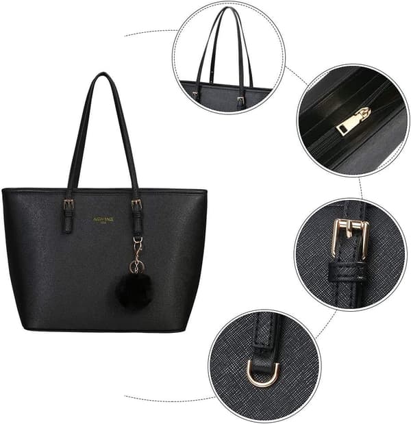 Women's Handbag Tote Bag, 15.6 inch PU Leather Shoulder Bag
