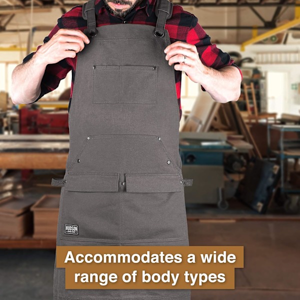 oods kraftig vaxad canvasförkläde Grey  Woodworking Edition Adjusts: M to XXL