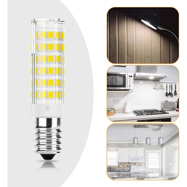 E14 LED-lampa för köksfläkt 5W (motsvarande 50W halogen), 550LM, kallvitt (6000K), AC220-230V, ej dimbar, liten Edison-skruv SES för kyl/spis