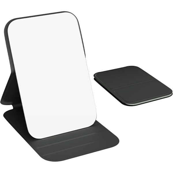 Compact Makeup Mirror for Dressing Table, Small Foldable Mirror, Handheld, 10 x 7 cm, Black