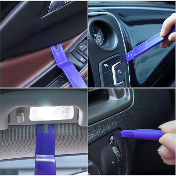 7PCS Bil Auto Trim Fjernelsessæt, Værktøjssæt til Bilradio Dør Dashboard Installation, Plast Pry Værktøj, Bilpanel Dash Interiør Tilbehør, #6 7pcs Blue