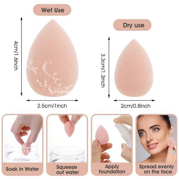 Makeup Svamp Beauty Blender 6 Stykker Ansigt Makeup Børster Sæt
