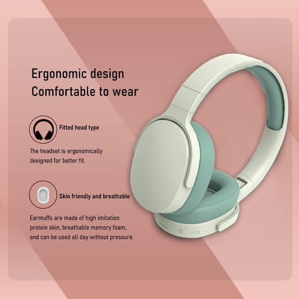 Trådløst Bluetooth-headset, HiFi foldbart intelligent støjreduktion justerbart trådløst headset, Bluetooth-kompatibelt 5.1 stereo over ear-hovedtelefon Green