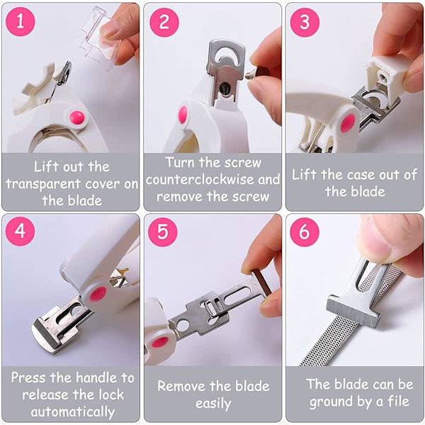 Akryl negleklipper, professionel justerbar rustfrit stål kunstig negleklipper, gel falske negle spidser cutter til neglekunst manicure værktøj White