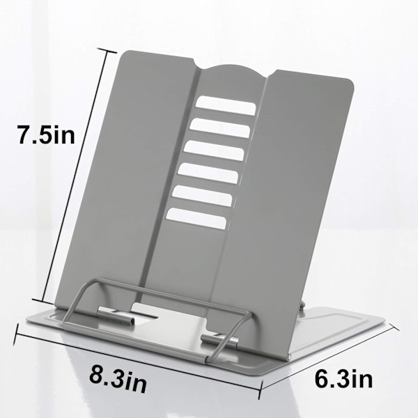 Metal Book Stand, Adjustable Reading Support, Bookend, Adjustable Stand for Cookbooks, Documents, Book Stand