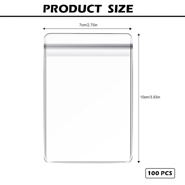 100 stk. Genanvendelige Smykketasker Selvforseglende Plastikposer Lynlåsposer, Klar PVC Anti-oxidation Emballagepose til Opbevaring af Ringe Øreringe - 7x10cm