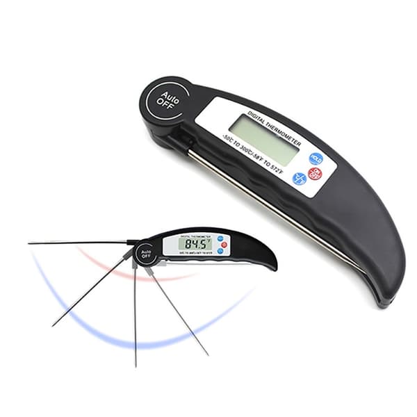 Kitchen thermometer, digital meat thermometer, 3s fast cooking thermometer with foldable long probe, water thermometer (27*4*2.3cm)