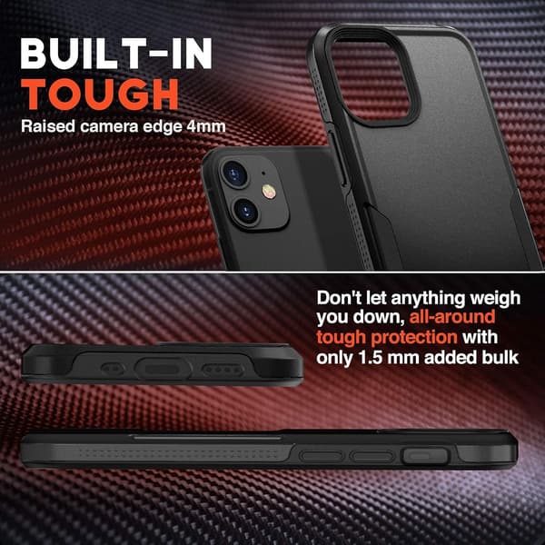 iPhone 11 Case, Heavy Duty Durable Robust Lightweight Slim Shockproof Protective Cover for iPhone 11 6.1 Inch, Black