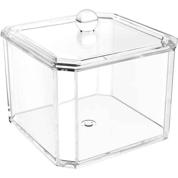 Q-tipshållare Dispenser för bomullstussar, bomullspinnar, bomullsrondeller, Q-tips, tandtråd, akrylapotekburk för badrumstillbehör Behållare Sto Square Ushaped