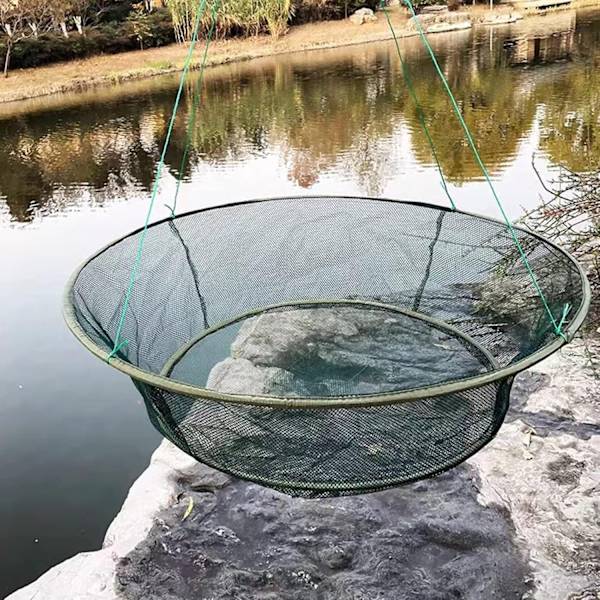 1 foldbart og bærbart fiskenet, åbningsdiameter: 100 cm, bunddiameter: 80 cm, materiale: nylon