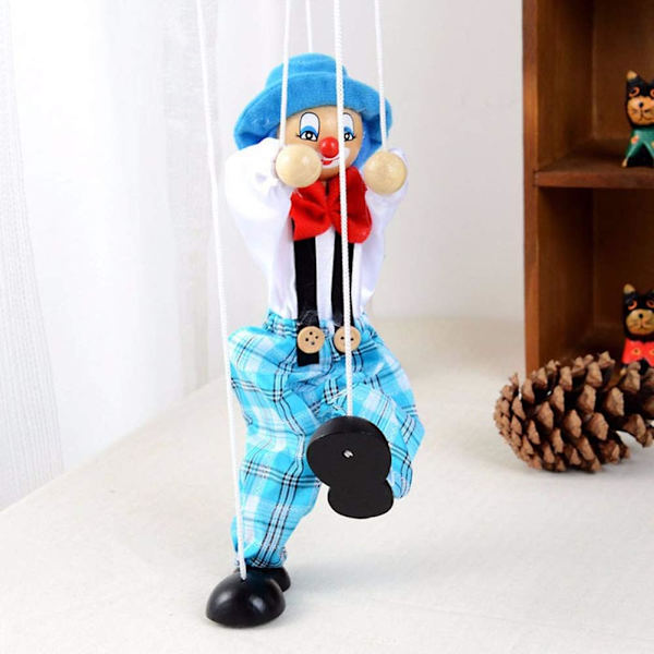 Klovn Marionet String Puppet Legetøj Træ Hånd Marionet Dukke Fortælling Legetøj til Børn Gave 16.7 inches