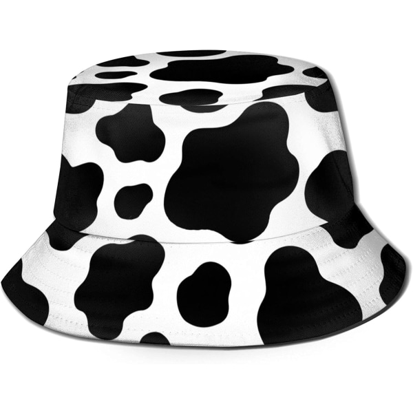 EN Hinkar Mode Solhatt Packbar Utomhus Fiskarehatt för Kvinnor och Män Black and White Cow Print One Size