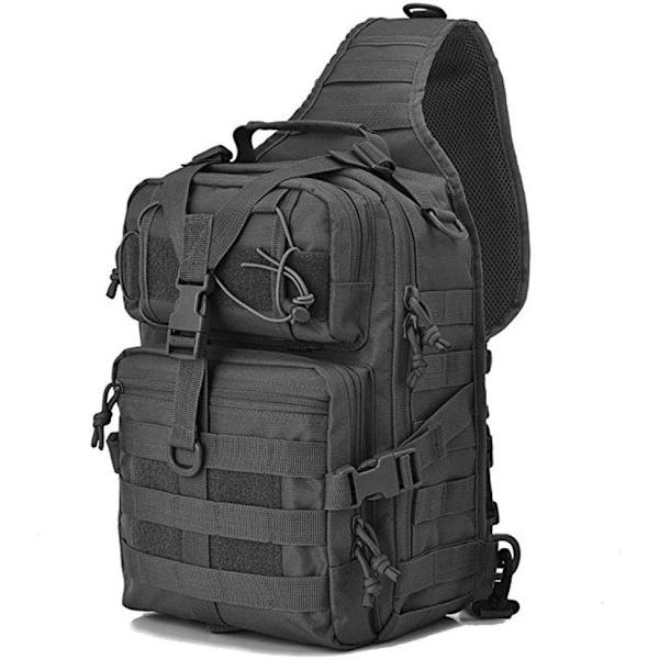 Nylon Slängväska Ryggsäck för Vandring Män Kvinnor Resor Utomhus Taktisk Militär Camping Promenader Bergsklättring Crossbody Messenger Bröst Axel #33black(nylon)