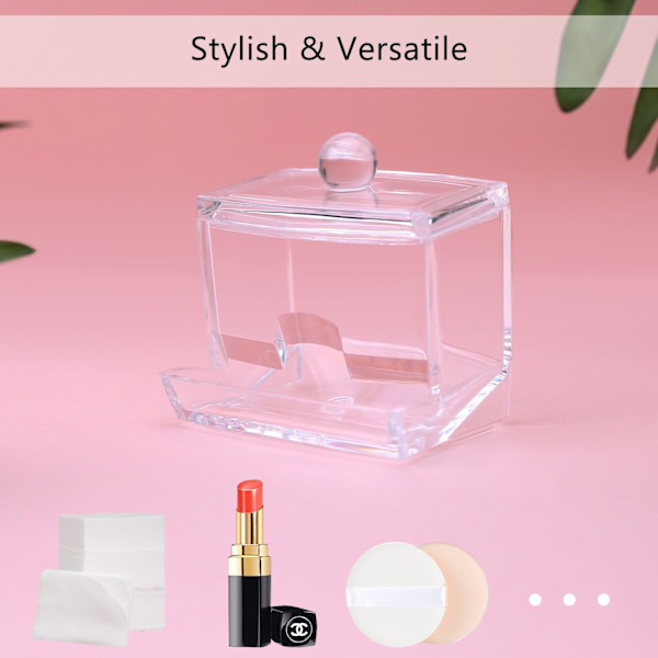 Akryl vatpindholder, Q-tip vatpind opbevaringsdispenser, gennemsigtig vatpindholder, vatpind opbevaringsboks, kosmetik makeup opbevaringshold Ushaped Ushaped