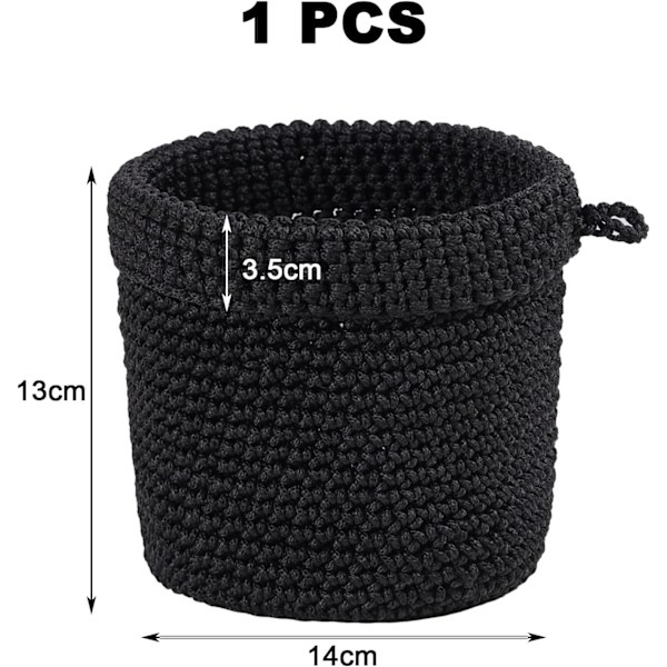 Black Storage Baskets, Natural Woven Organizer, Handmade, Foldable, Eco-Friendly Home Decor