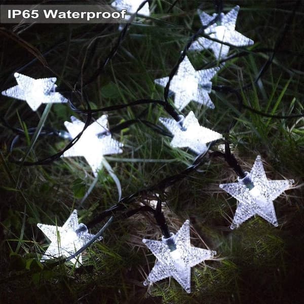 Solar String Garden, 7 meters 50 LED Star String Lights Outdoor LED Waterproof 8 Modes Decorative Lighting, Cool White