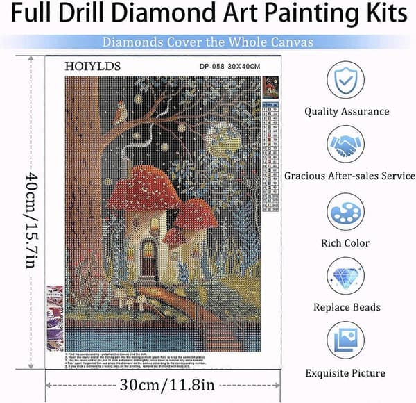 Svamp 5D Diamant Kunst Maleri Sæt til Voksne - DIY Håndværk