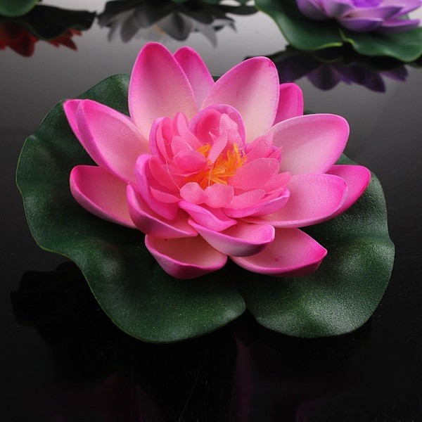 4 stk kunstig skum lotus vannlilje blomst kunstig flytende dam planter dekor 10cm 10cm